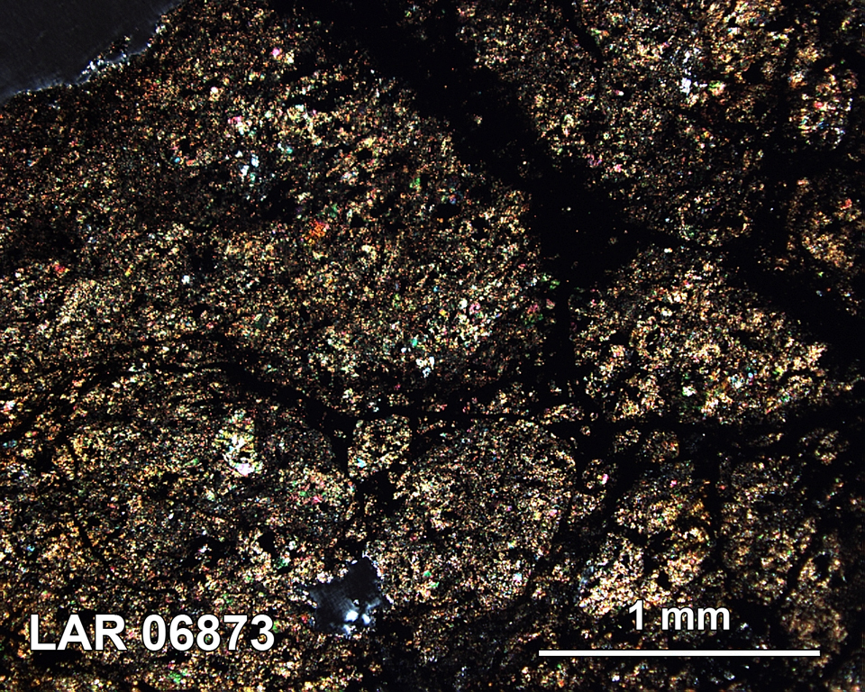 Thin Section Photograph of Sample LAR 06873 in Cross-Polarized Light