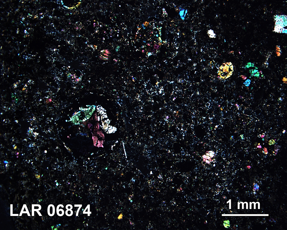 Thin Section Photograph of Sample LAR 06874 in Cross-Polarized Light