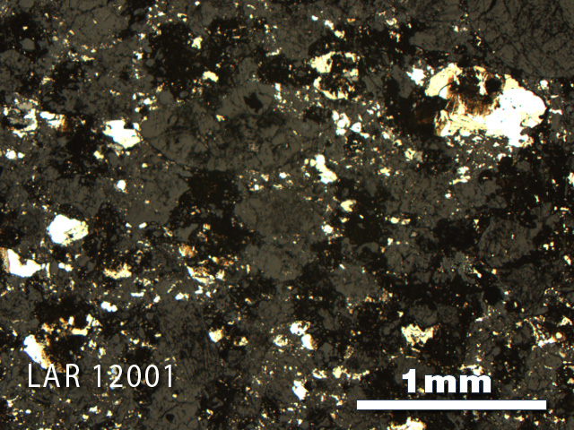 Thin Section Photo of Sample LAR 12001 in Reflected Light with 2.5X Magnification
