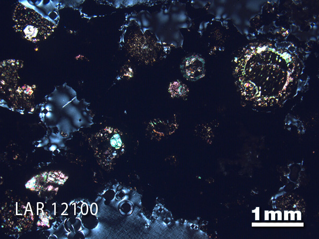 Thin Section Photograph of Sample LAR 12100 in Cross-Polarized Light