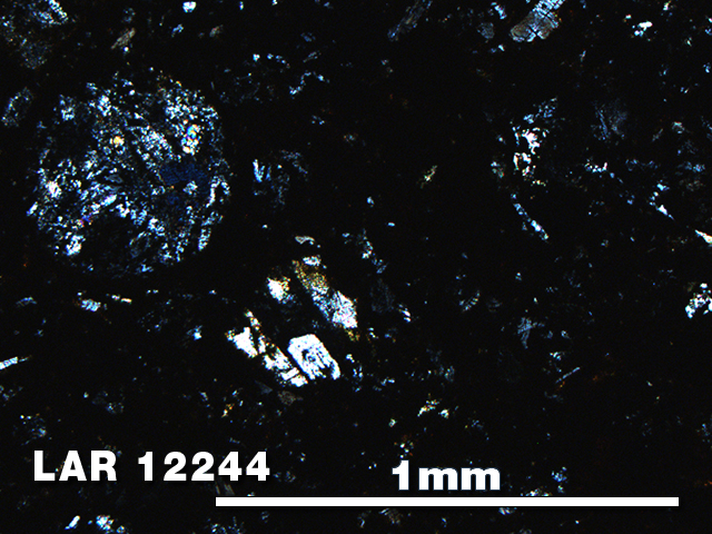Thin Section Photo of Sample LAR 12244 in Cross-Polarized Light with 5X Magnification