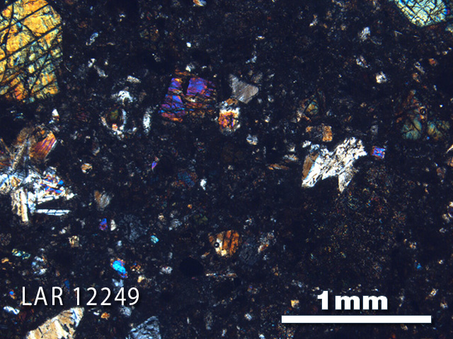 Thin Section Photograph of Sample LAR 12249 in Cross-Polarized Light
