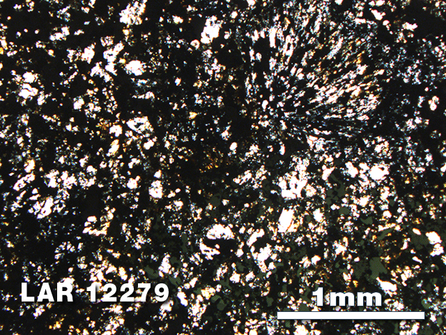 Thin Section Photo of Sample LAR 12279 in Plane-Polarized Light with 2.5X Magnification