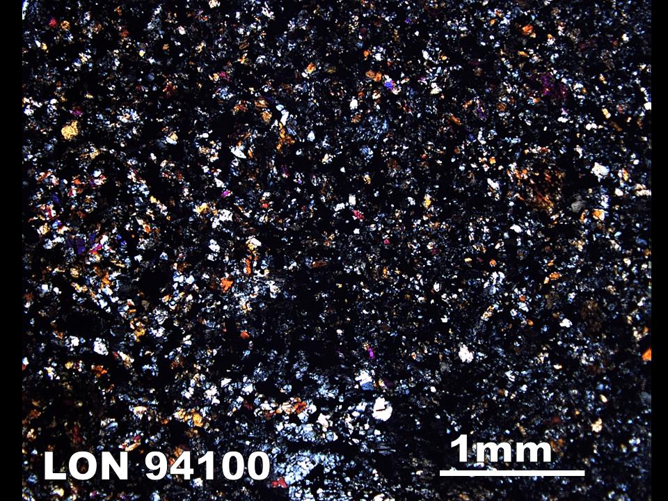 Thin Section Photo of Sample LON 94100 in Cross-Polarized Light