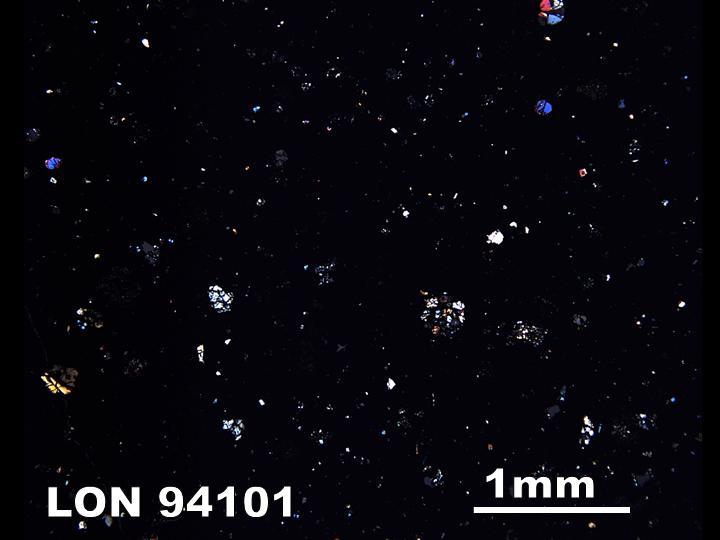 Thin Section Photograph of Sample LON 94101 in Cross-Polarized Light