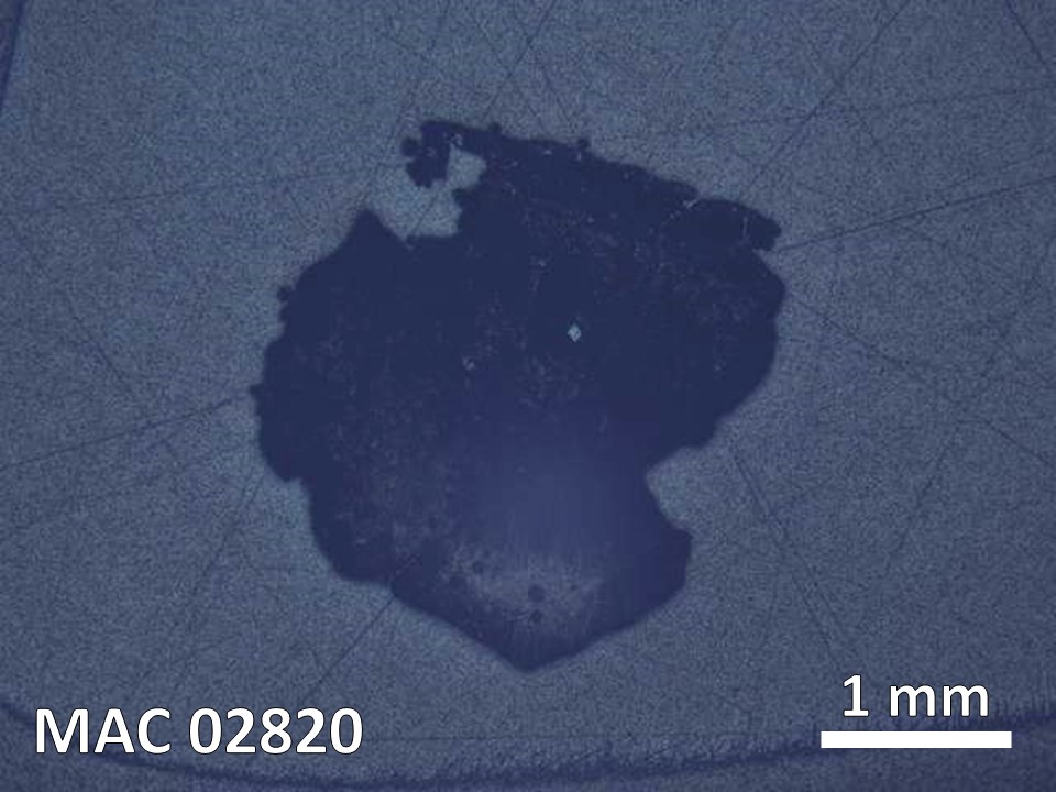 Thin Section Photo of Sample MAC 02820 in Reflected Light with 20X Magnification