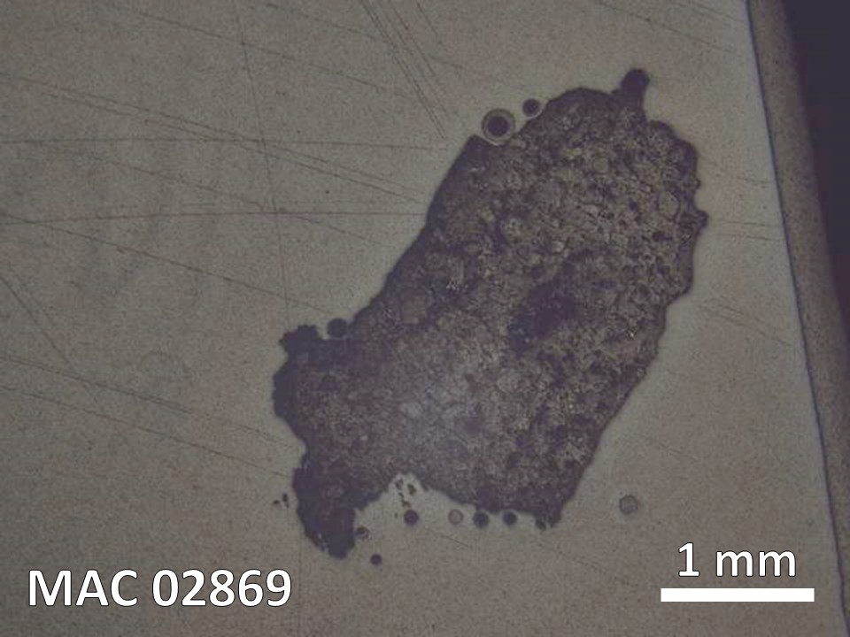Thin Section Photo of Sample MAC 02869 in Reflected Light with  Magnification