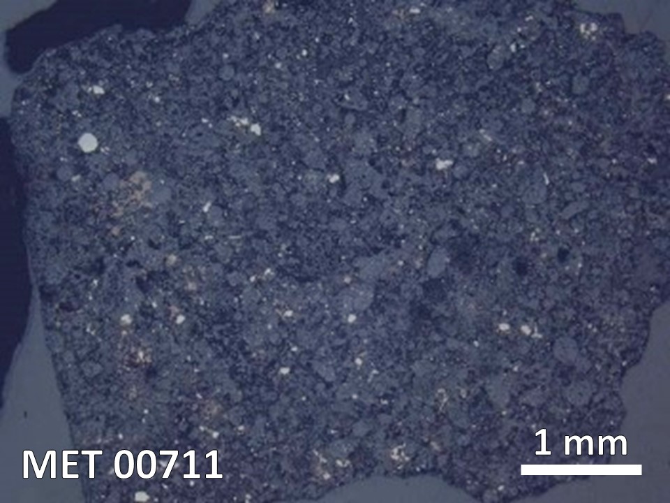 Thin Section Photo of Sample MET 00711 in Reflected Light with  Magnification