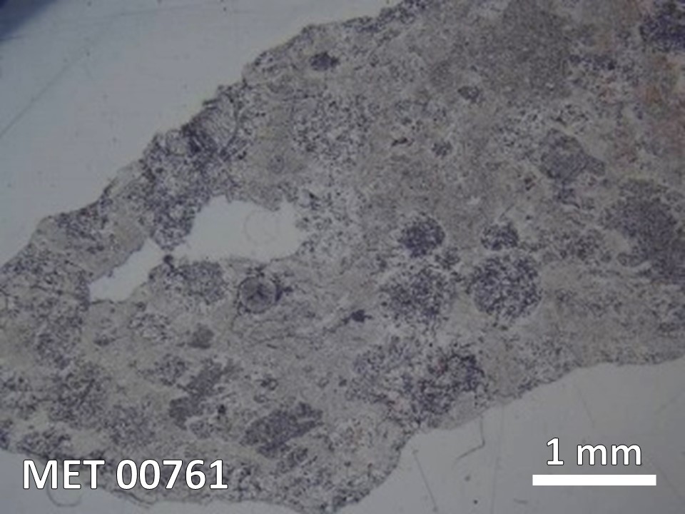 Thin Section Photo of Sample MET 00761 in Reflected Light with  Magnification
