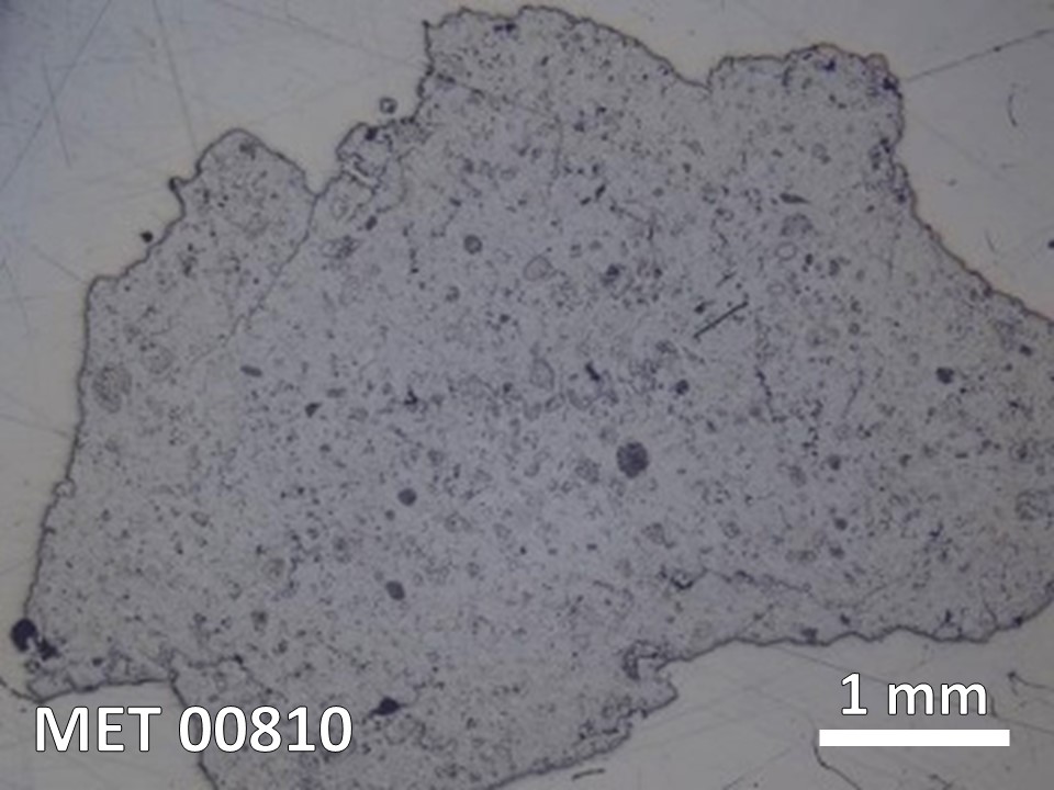 Thin Section Photo of Sample MET 00810 in Reflected Light with  Magnification