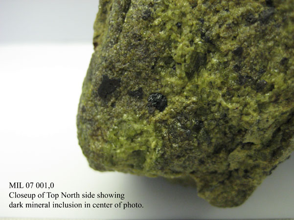 Lab Photo of Sample MIL 07001 Showing Close Up of Top North View