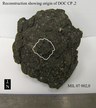 Lab Photo of Sample MIL 07002 Showing Reconstruction View
