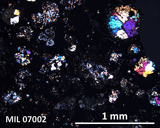 Thin Section Photograph of Sample MIL 07002 in Cross-Polarized Light