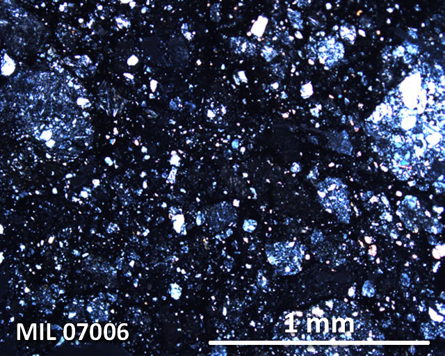 Thin Section Photograph of Sample MIL 07006 in Cross-Polarized Light