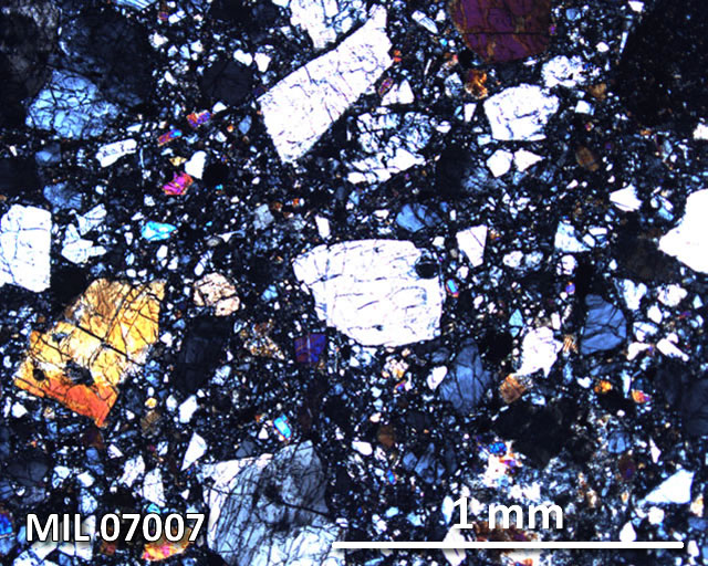 Thin Section Photograph of Sample MIL 07007 in Cross-Polarized Light