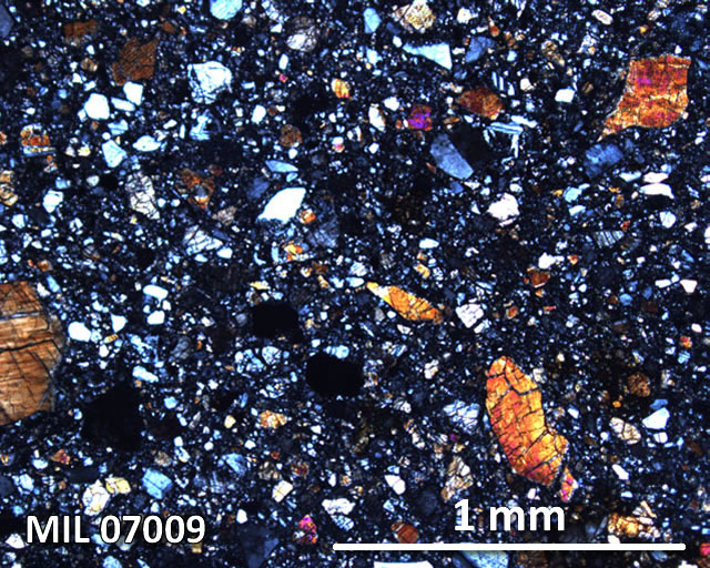 Thin Section Photograph of Sample MIL 07009 in Cross-Polarized Light