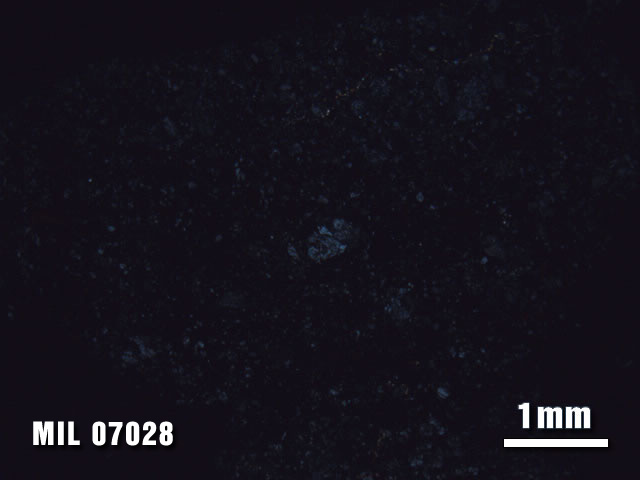 Thin Section Photo of Sample MIL 07028 at 1.25X Magnification in Cross-Polarized Light