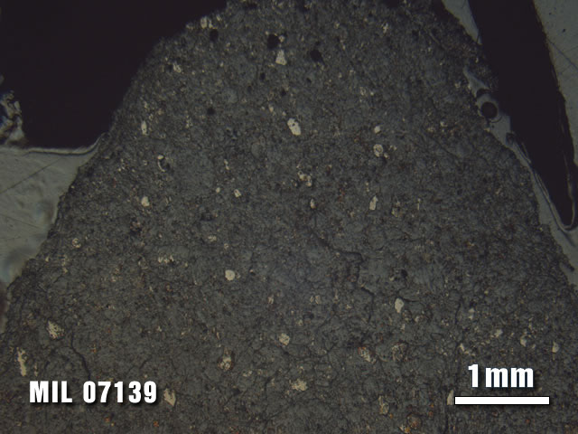 Thin Section Photo of Sample MIL 07139 at 1.25X Magnification in Reflected Light