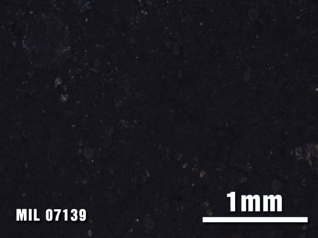 Thin Section Photo of Sample MIL 07139 at 2.5X Magnification in Cross-Polarized Light