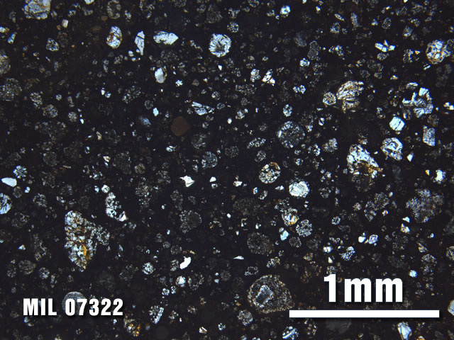 Thin Section Photo of Sample MIL 07322 at 2.5X Magnification in Plane-Polarized Light