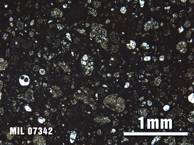 Thin Section Photo of Sample MIL 07342 at 2.5X Magnification in Plane-Polarized Light