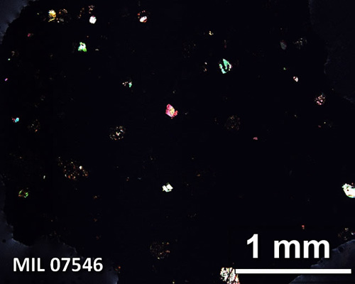 Thin Section Photograph of Sample MIL 07546 in Cross-Polarized Light