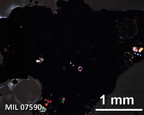 Thin Section Photograph of Sample MIL 07590 in Cross-Polarized Light
