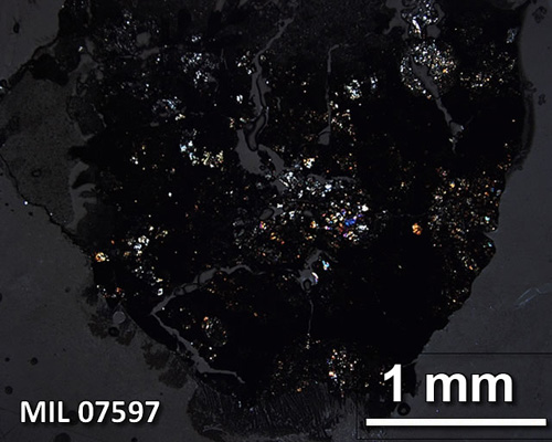 Thin Section Photograph of Sample MIL 07597 in Cross-Polarized Light