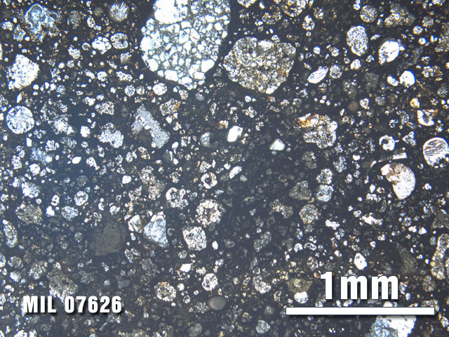 Thin Section Photo of Sample MIL 07626 at 2.5X Magnification in Plane-Polarized Light
