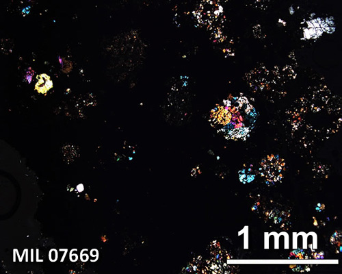Thin Section Photograph of Sample MIL 07669 in Cross-Polarized Light