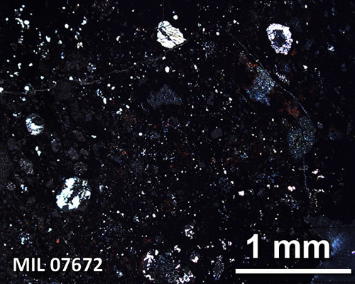 Thin Section Photograph of Sample MIL 07672 in Cross-Polarized Light