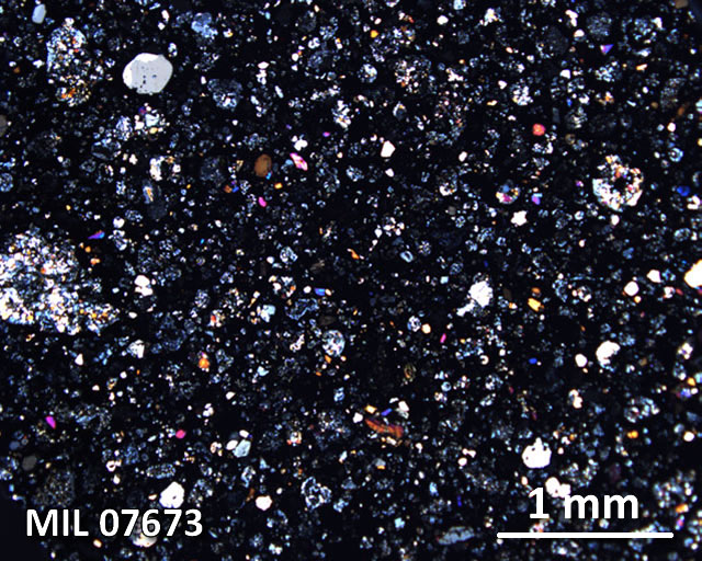 Thin Section Photograph of Sample MIL 07673 in Cross-Polarized Light