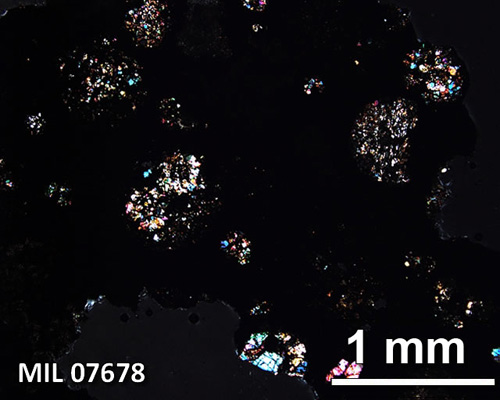 Thin Section Photograph of Sample MIL 07678 in Cross-Polarized Light
