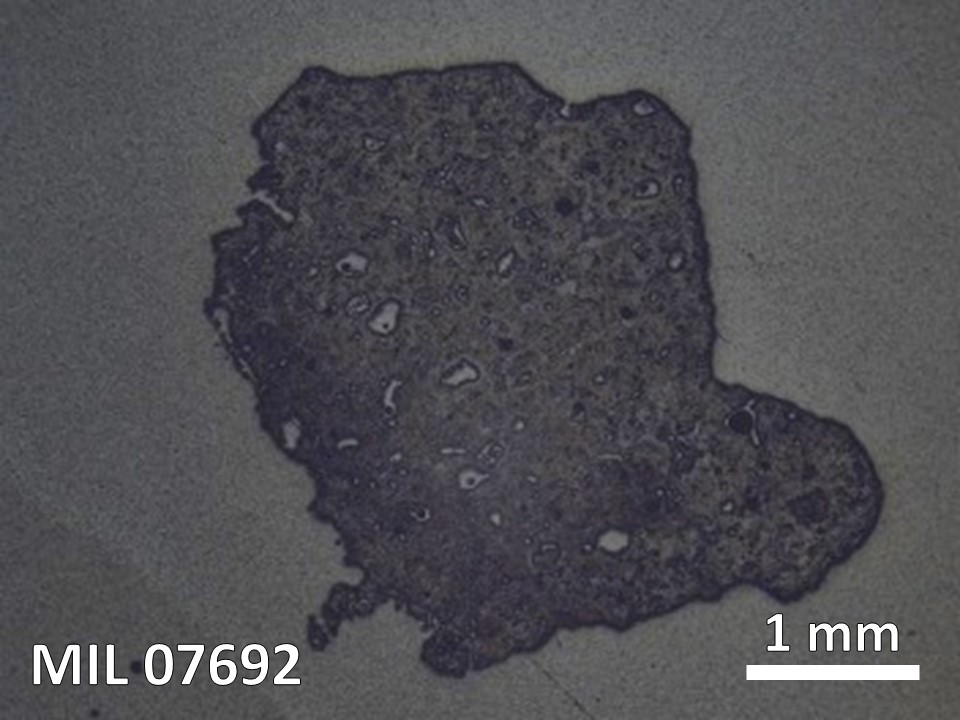 Thin Section Photo of Sample MIL 07692 in Reflected Light with  Magnification