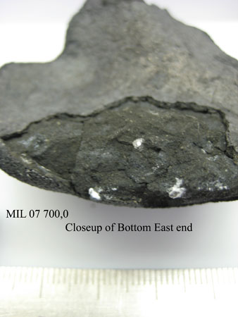Lab Photo of Sample MIL 07700 Showing Close Up pf Bottom East View
