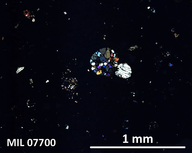 Thin Section Photograph of Sample MIL 07700 in Cross-Polarized Light