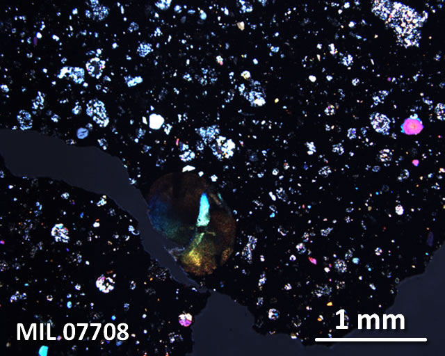 Thin Section Photograph of Sample MIL 07708 in Cross-Polarized Light