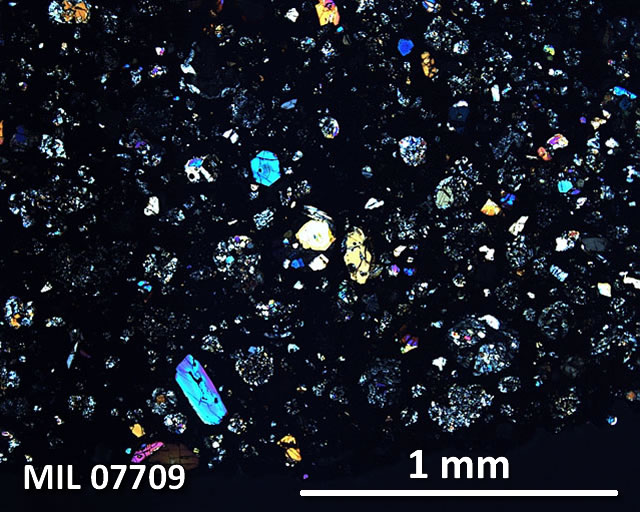 Thin Section Photograph of Sample MIL 07709 in Cross-Polarized Light