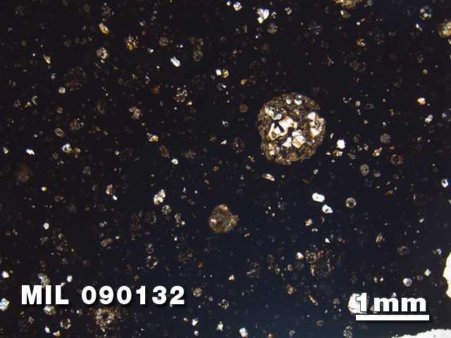 Thin Section Photo of Sample MIL 090132 in Plane-Polarized Light with 1.25X Magnification