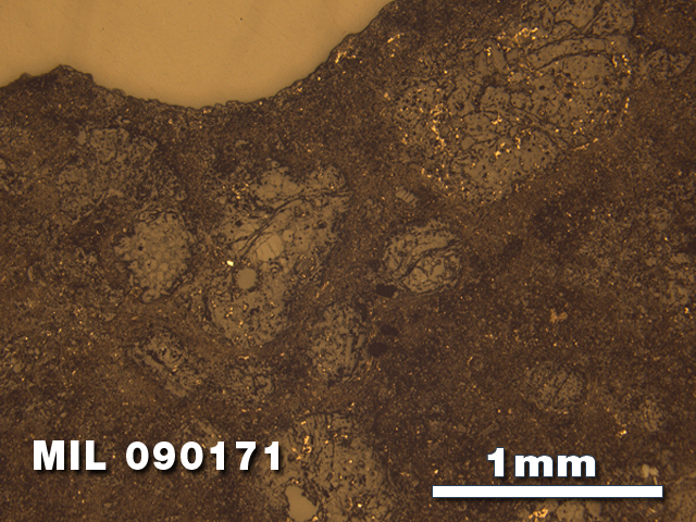 Thin Section Photo of Sample MIL 090171 at 2.5X Magnification in Reflected Light