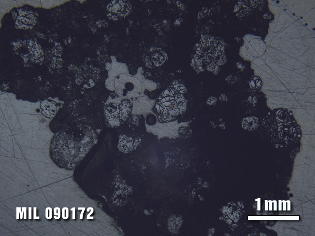 Thin Section Photo of Sample MIL 090172 at 1.25X Magnification in Reflected Light