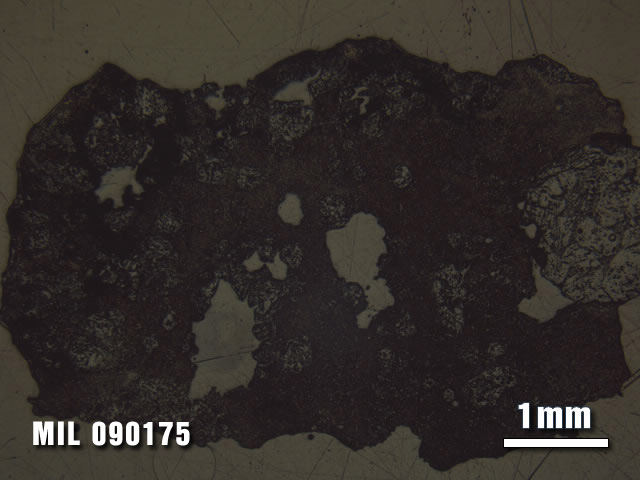 Thin Section Photo of Sample MIL 090175 at 1.25X Magnification in Reflected Light