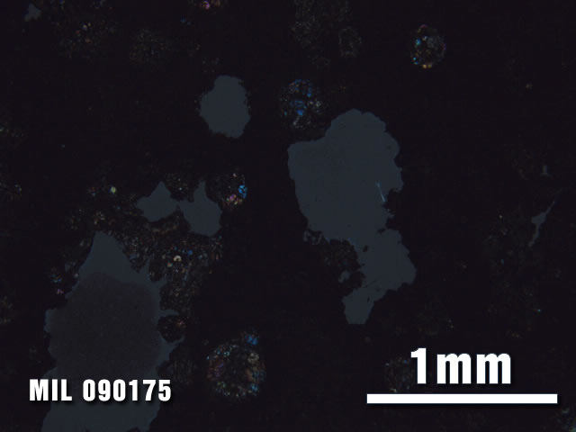 Thin Section Photo of Sample MIL 090175 at 2.5X Magnification in Cross-Polarized Light