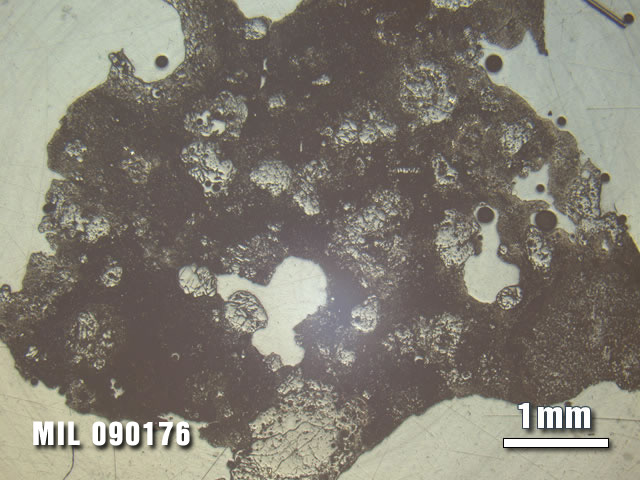Thin Section Photo of Sample MIL 090176 at 1.25X Magnification in Reflected Light