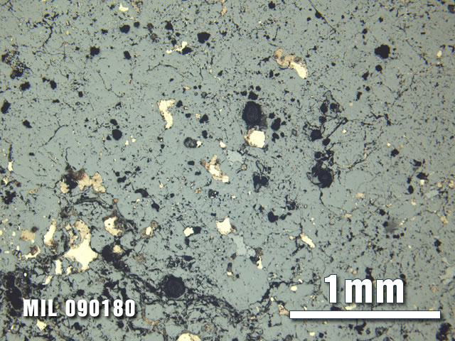 Thin Section Photo of Sample MIL 090180 at 2.5X Magnification in Reflected Light