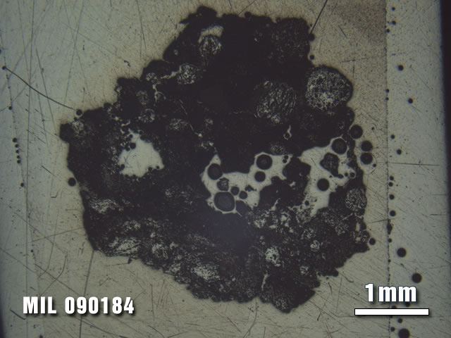 Thin Section Photo of Sample MIL 090184 at 1.25X Magnification in Reflected Light
