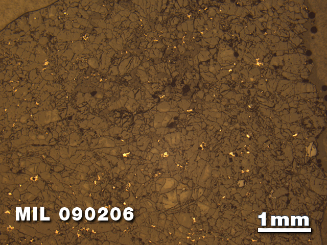 Thin Section Photo of Sample MIL 090206 at 1.25X Magnification in Reflected Light
