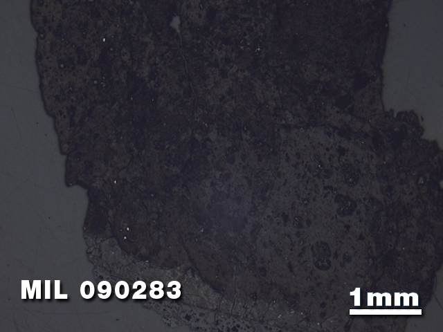 Thin Section Photo of Sample MIL 090283 in Reflected Light with 1.25X Magnification
