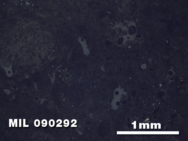 Thin Section Photo of Sample MIL 090292 in Reflected Light with 2.5X Magnification