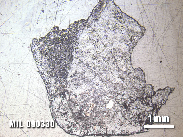 Thin Section Photo of Sample MIL 090330 at 1.25X Magnification in Reflected Light